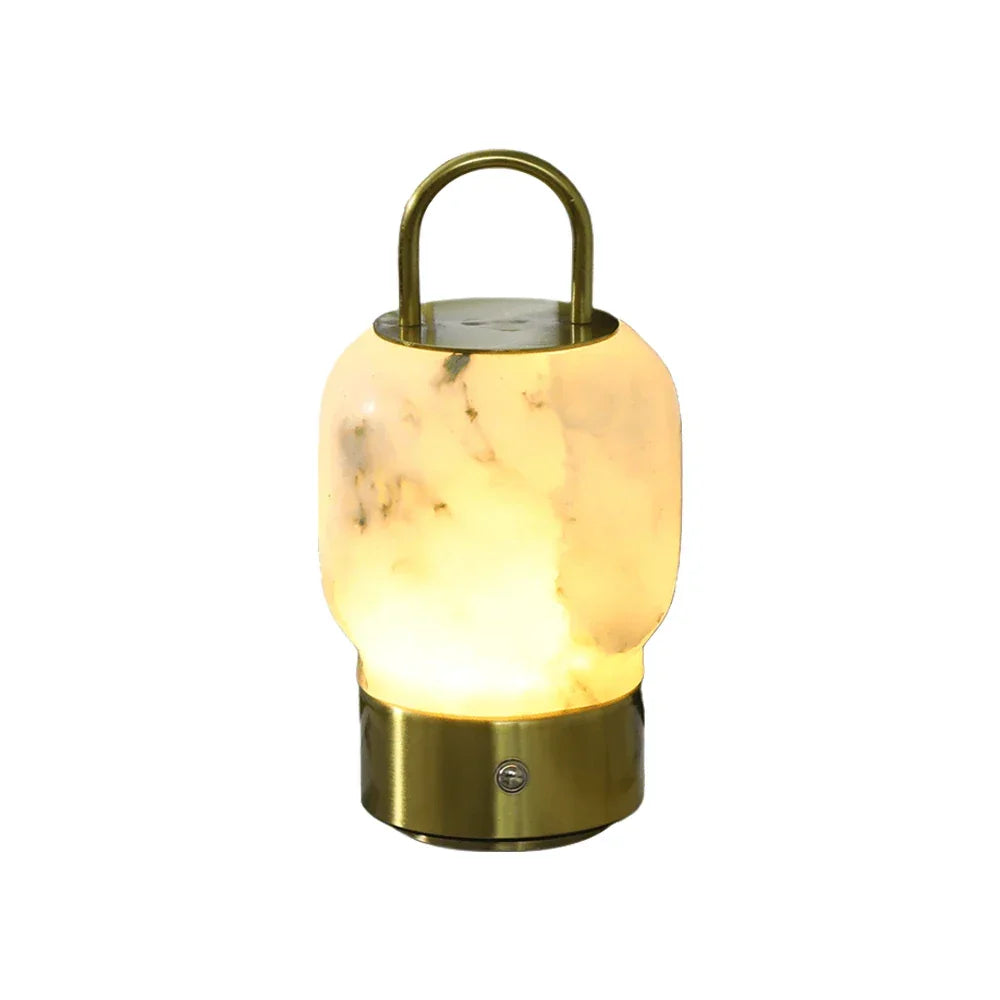 Portable Alabaster Lantern Table Lamp - Tianguang Alabaster Lighting