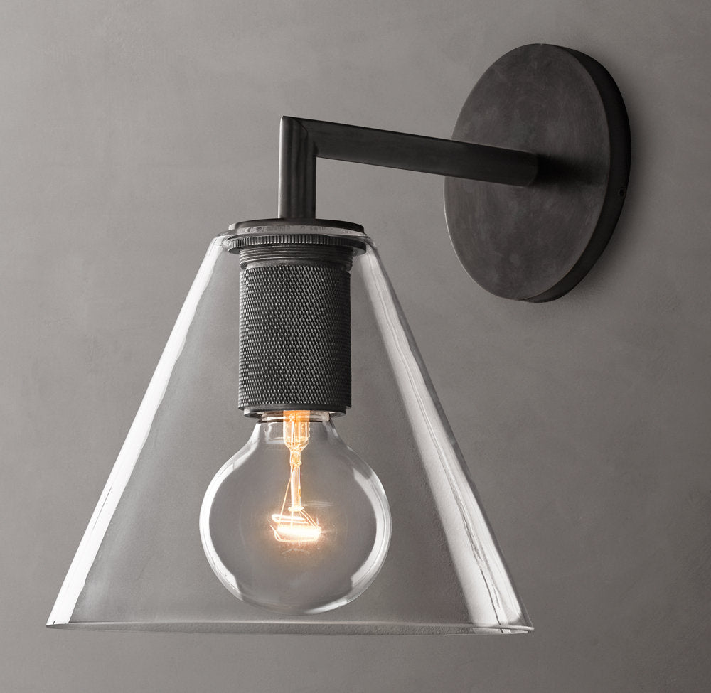 Utilitaire Funnel Shade Wall Light, Bathroom Wall Sconce, detail 9