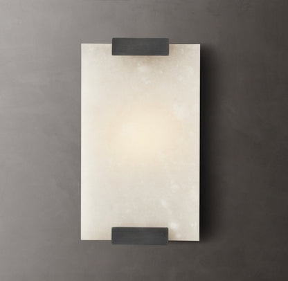 Hand-Carved Alabaster Wall Light, Bathroom Wall Sconce, detail 13