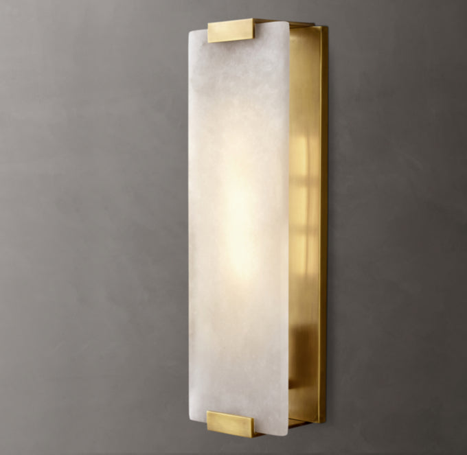 Hand-Carved Alabaster Grand Wall Light, Bathroom Wall Sconce, detail 18