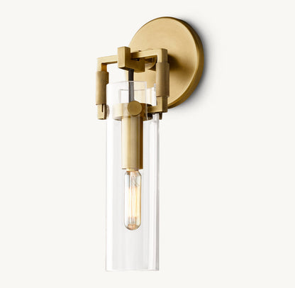 Machinist Glass Cylinder Wall Light 9", Bathroom Wall Sconce, detail 5