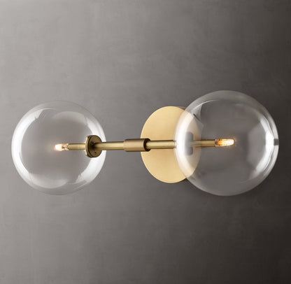 Glass Globe Linear Wall Light, Bathroom Wall Sconce, detail 7