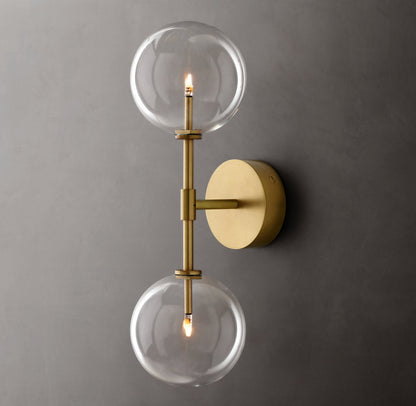 Glass Globe Linear Wall Light, Bathroom Wall Sconce, detail 4
