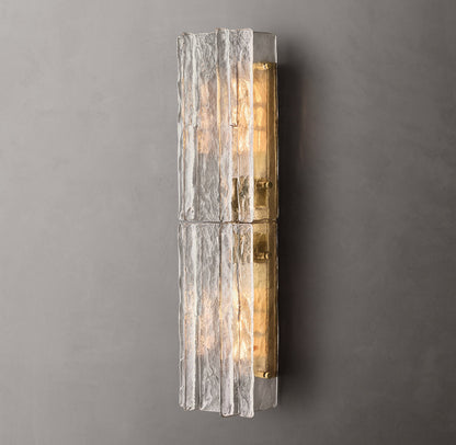 Lattice Clear Glass Wall Light 30", Bathroom Wall Sconce, detail 3