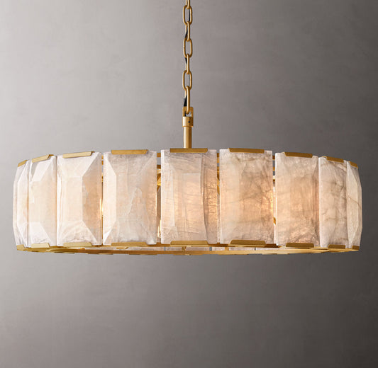 Harlow Calcite Round Chandelier 43" - Tianguang Alabaster Lighting