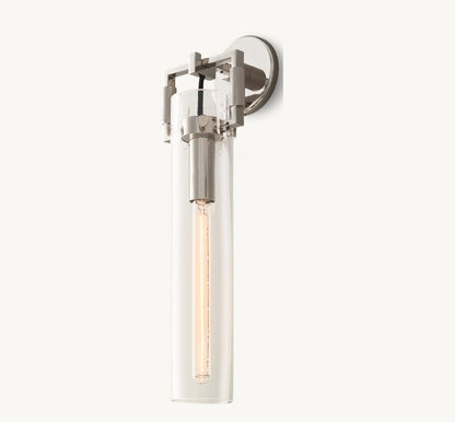 Machinist Glass Cylinder Wall Light 16", Bathroom Wall Sconce, detail 13