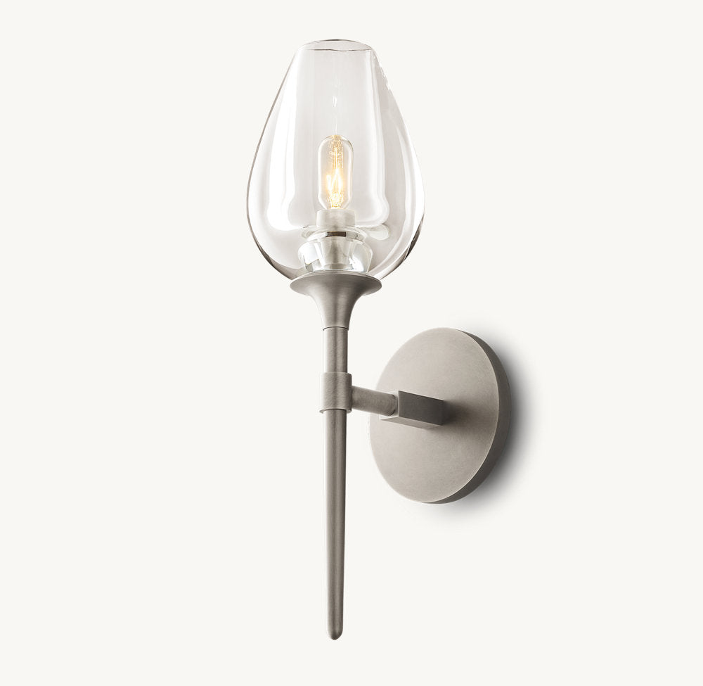 Tulip Single Wall Light, Bathroom Wall Sconce, detail 15