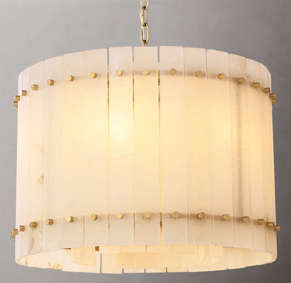 San Marco Alabaster Round Chandelier 22" - Tianguang Alabaster Lighting