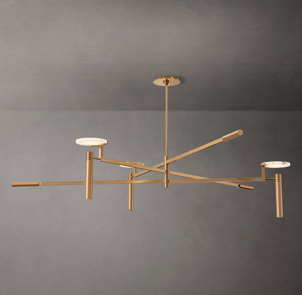 Melange Round Alabaster Chandelier 60" - Tianguang Alabaster Lighting