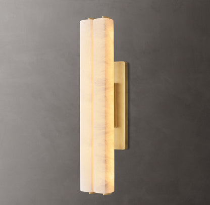 Audubon Alabaster Double Wall Light, Hardwired Wall Sconce, detail 3