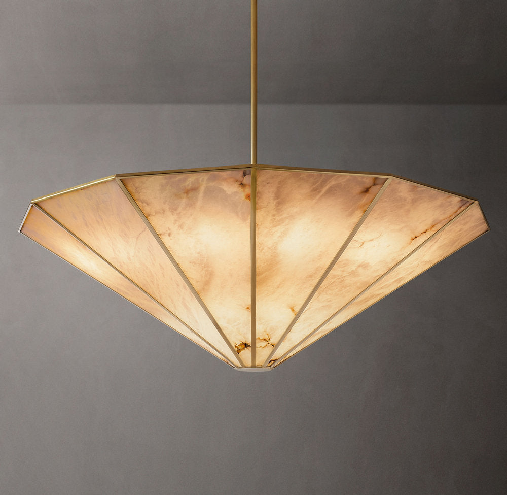Lucette Round Alabaster Chandelier 60" - Tianguang Alabaster Lighting