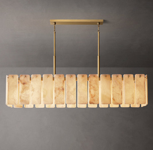Calamette Onyx Rectangular Chandelier 74" - Tianguang Alabaster Lighting