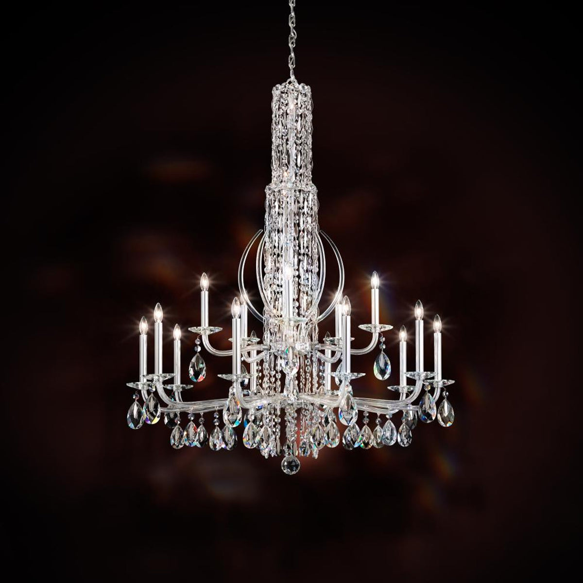 Vasare Marble Pendant, 12-Light, Chrome, 31"H - Tianguang Alabaster Lighting