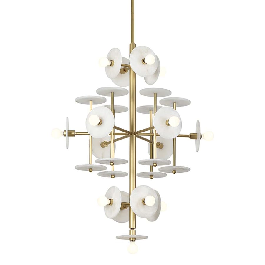 Amani 15 Light 30" Wide Sputnik Alabaster Chandelier - Tianguang Alabaster Lighting