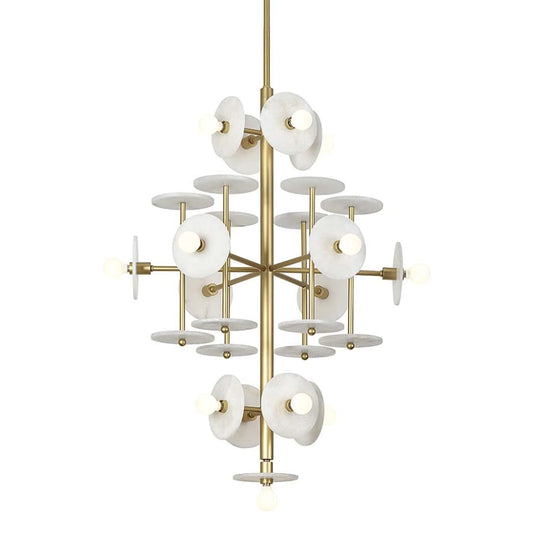 Amani 15 Light 30" Wide Sputnik Alabaster Chandelier - Tianguang Alabaster Lighting