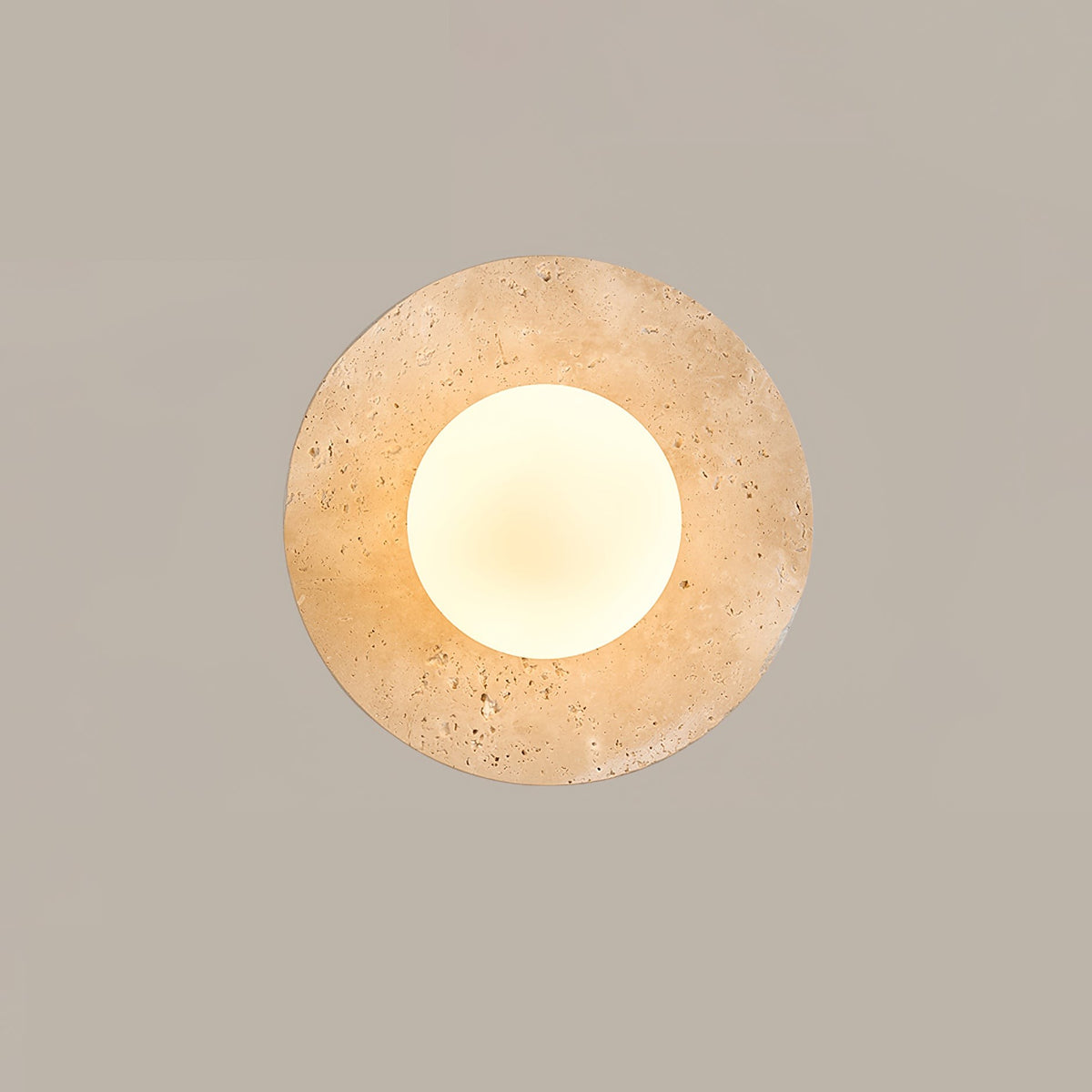 Selvara Travertine Globe Wall Sconce - Tianguang Alabaster Lighting