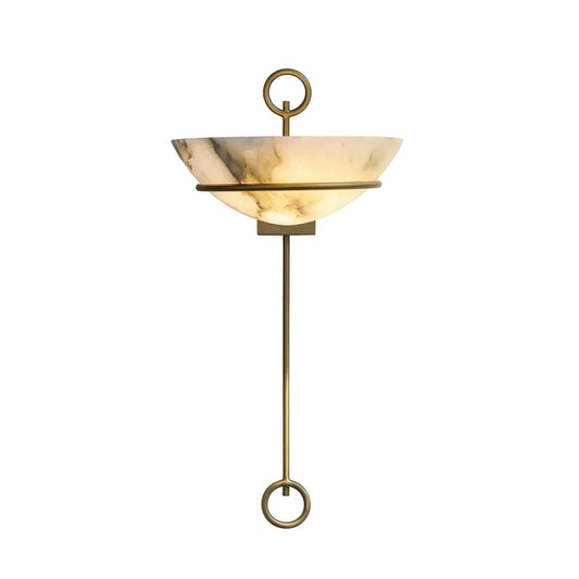 Semicircular Bowl Tether Alabaster Wall Lamp - Tianguang Alabaster Lighting