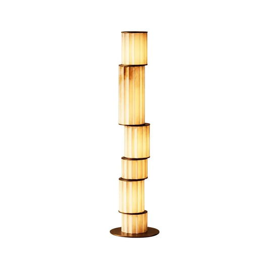 Staggered Fluted Column Alabaster Floor Lamp - Tianguang Alabaster Lighting