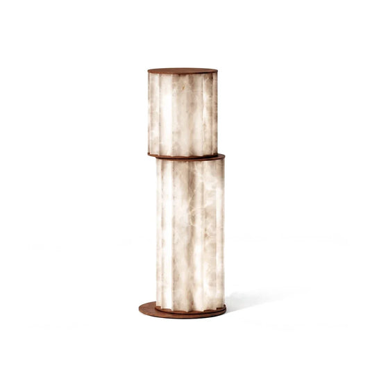 Staggered Fluted Column Alabaster Table Lamp - Tianguang Alabaster Lighting
