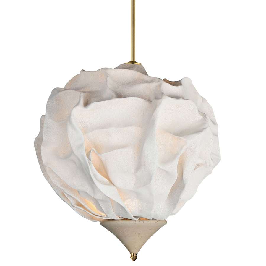 Shroud 28" Wide Travertine Chandelier - Tianguang Alabaster Lighting