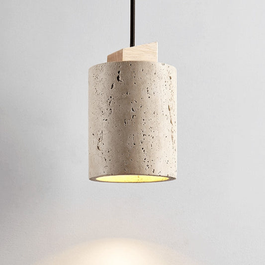 Tavero Travertine Cylinder Pendant - Tianguang Alabaster Lighting