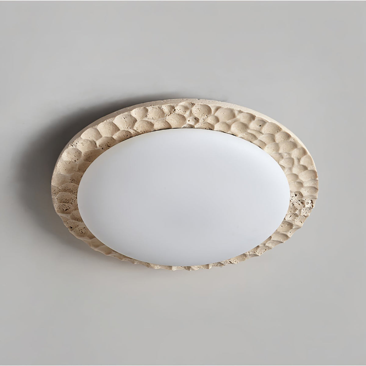 Travara Stone Halo Travertine Ceiling Light - Tianguang Alabaster Lighting