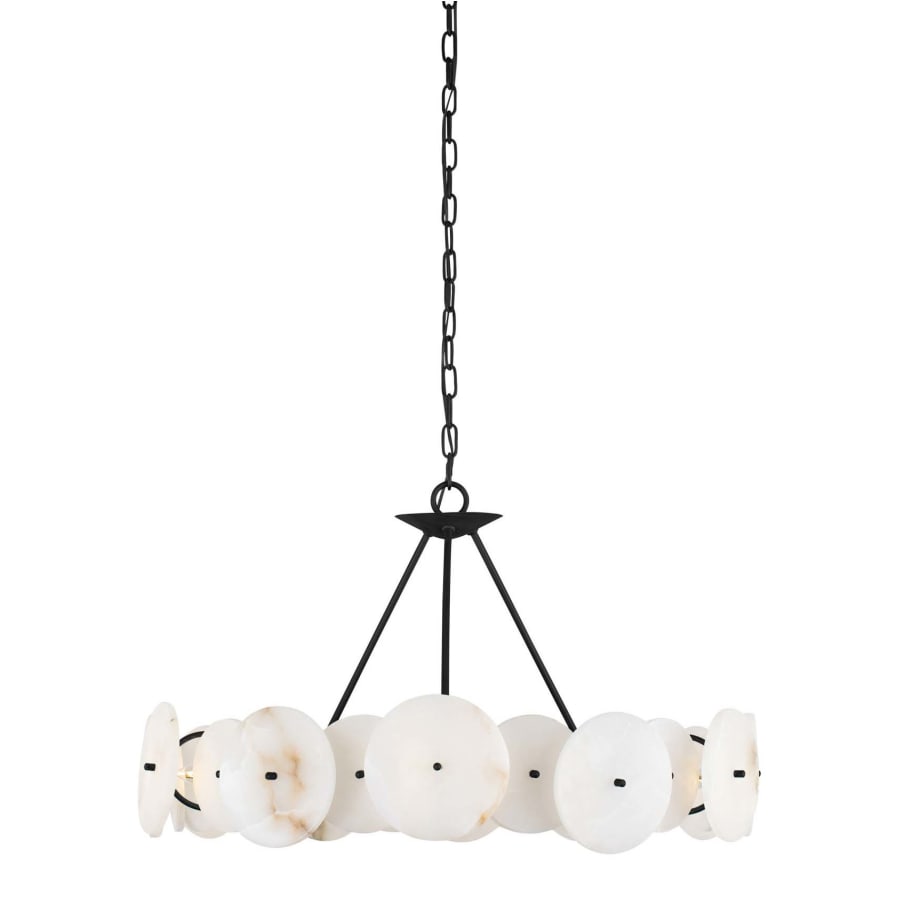 Cosmos 6 Light 30" Wide Ring Alabaster Chandelier - Tianguang Alabaster Lighting