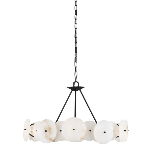 Cosmos 6 Light 30" Wide Ring Alabaster Chandelier - Tianguang Alabaster Lighting