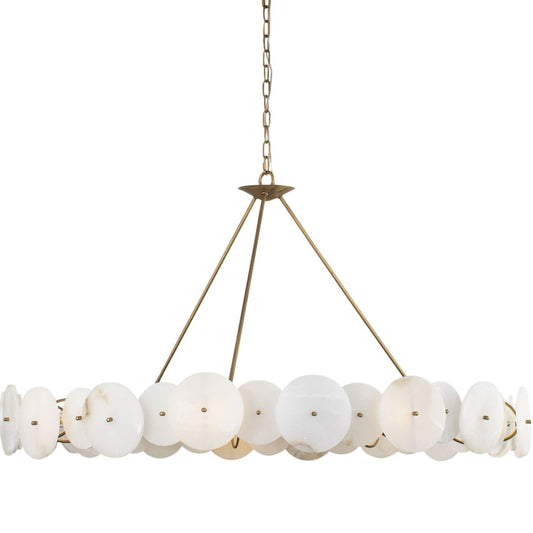 Cosmos 9 Light 48" Wide Ring Alabaster Chandelier - Tianguang Alabaster Lighting