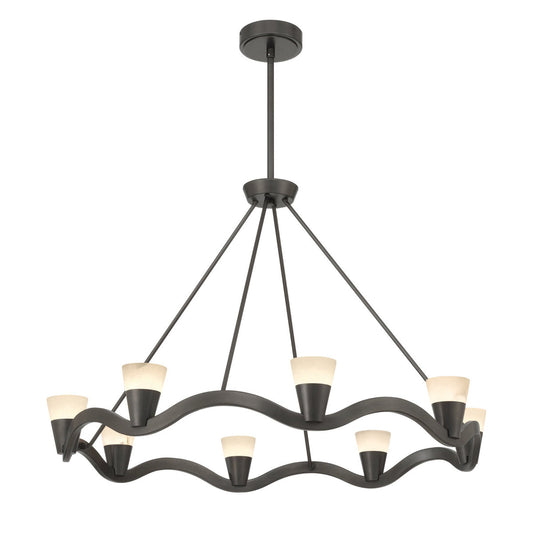 Vance 39'' Integrated LED Bronze Noir Alabaster Chandelier Bronze 39"W x 26"H x 39"D - Tianguang Alabaster Lighting