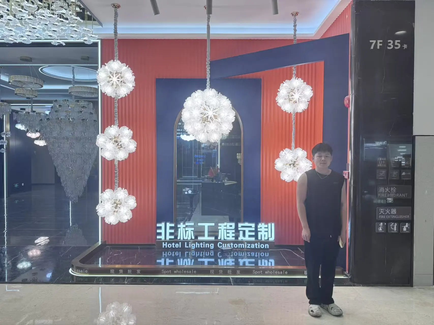 Tianguang Alabaster Lighting custom project showroom and lighting display